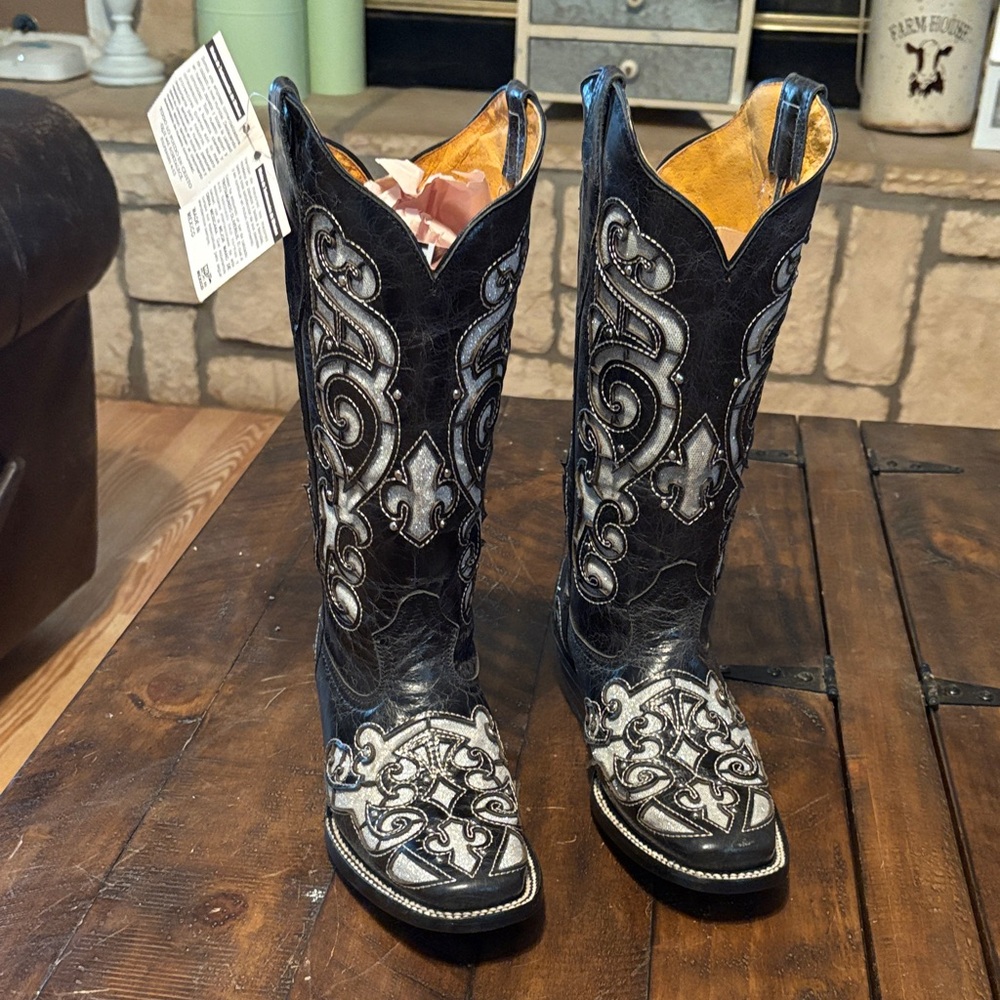Pur Black and Silver Heeled Boots